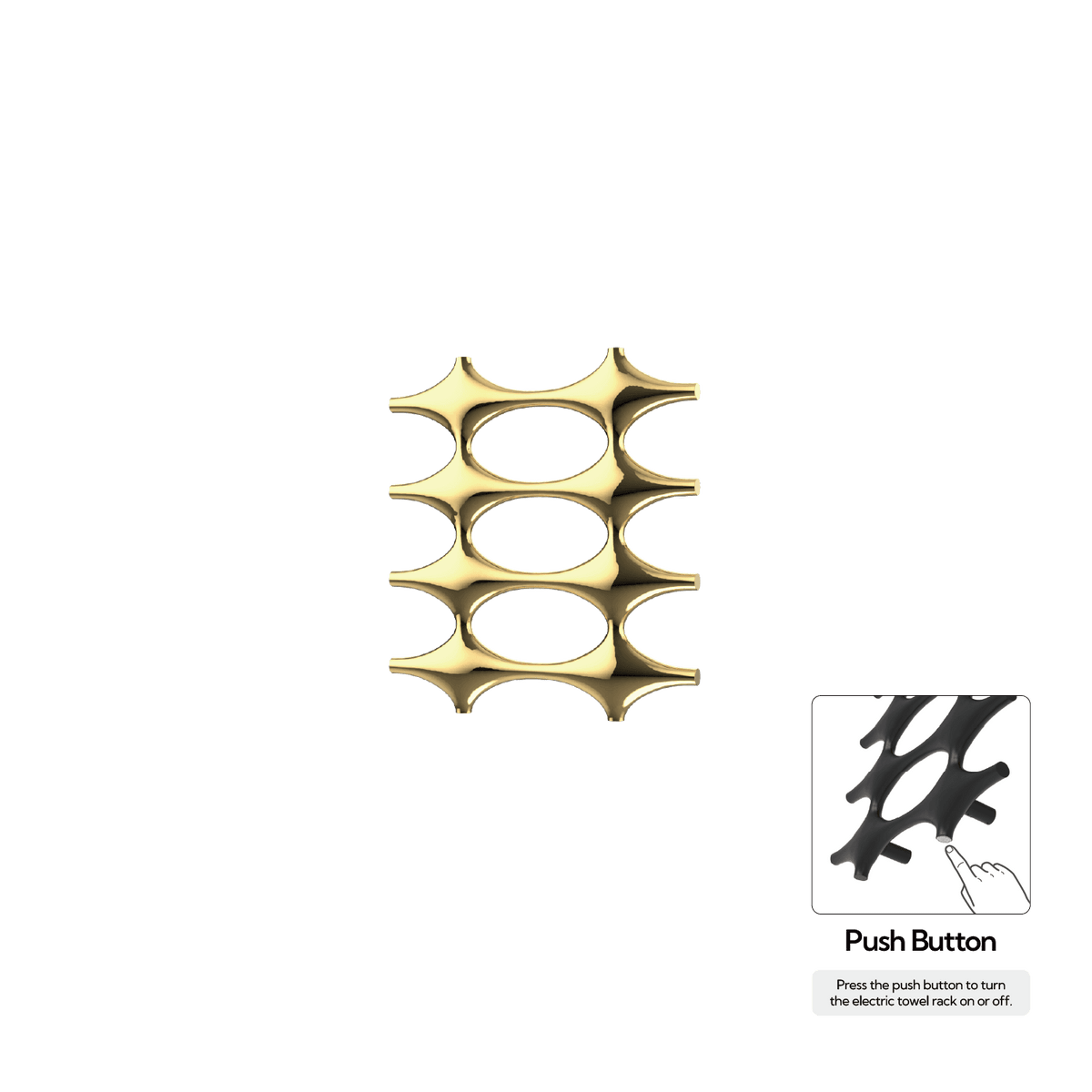P&Bhusri K015-S-LGD-N K015 Towel Warmer in PVD Polished Luxury Gold