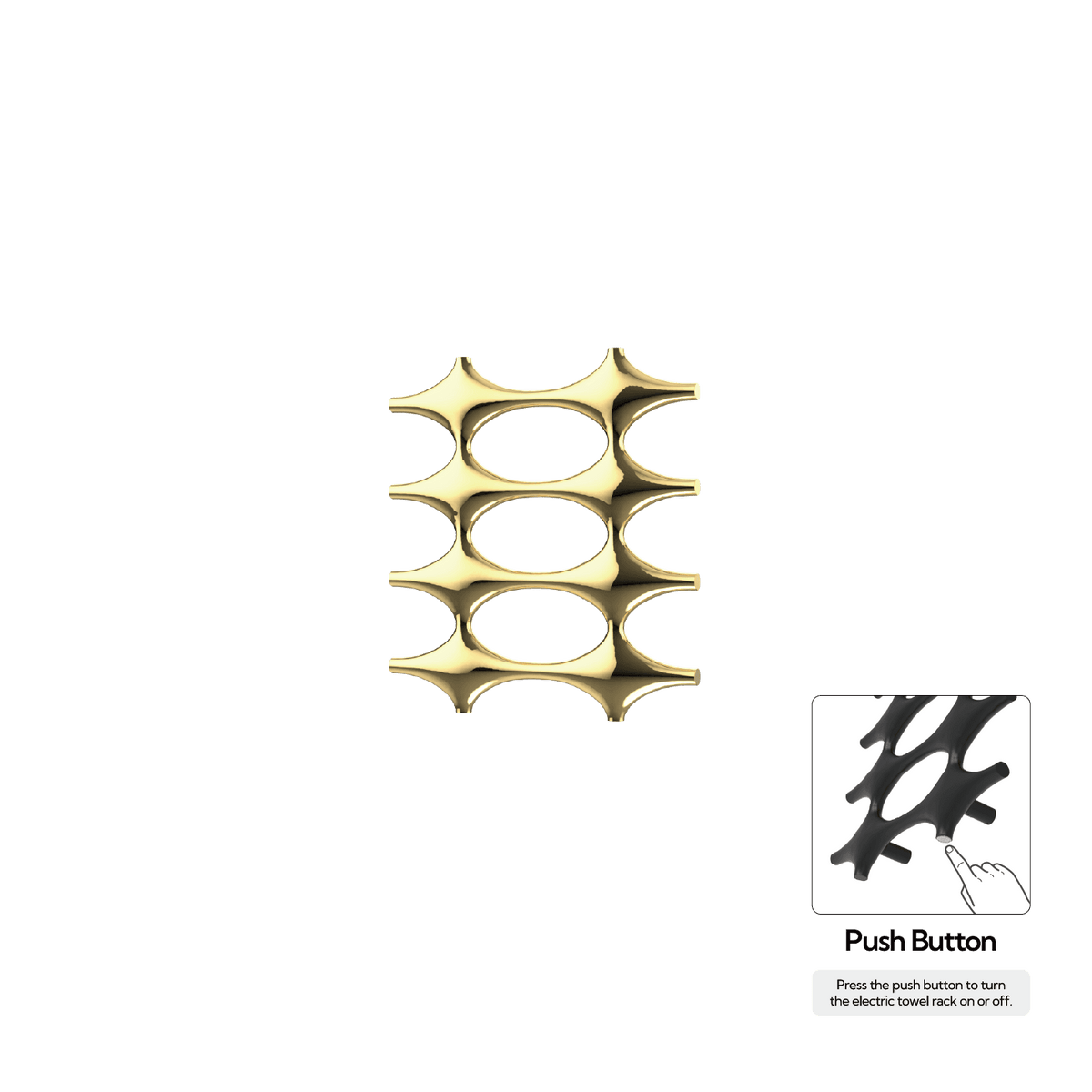 P&Bhusri K015-S-PBR-N K015 Towel Warmer in PVD Polished Brass