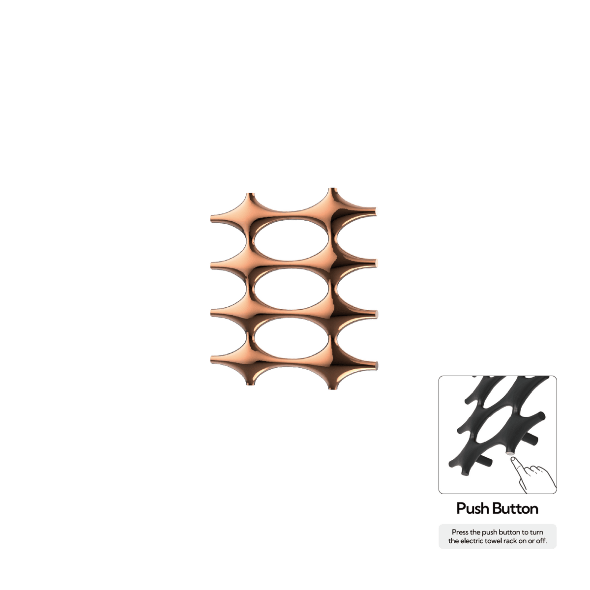P&Bhusri K015-S-RGD-N K015 Towel Warmer in PVD Polished Rose Gold