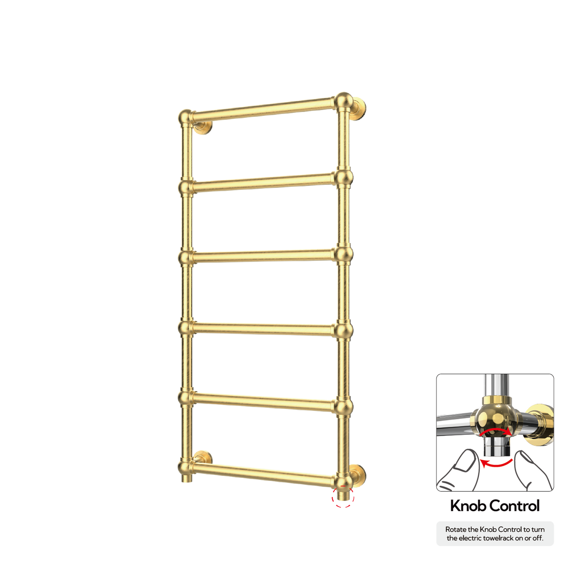 P&Bhusri K06-L-BLG-XK K06 Towel Warmer in PVD Brushed Luxury Gold