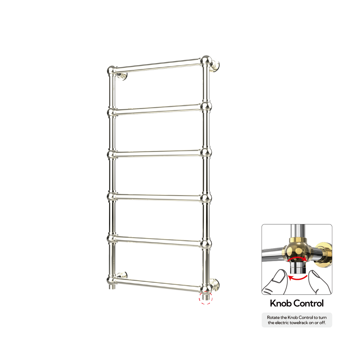P&Bhusri K06-L-PWG-XK K06 Towel Warmer in PVD Polished White Gold