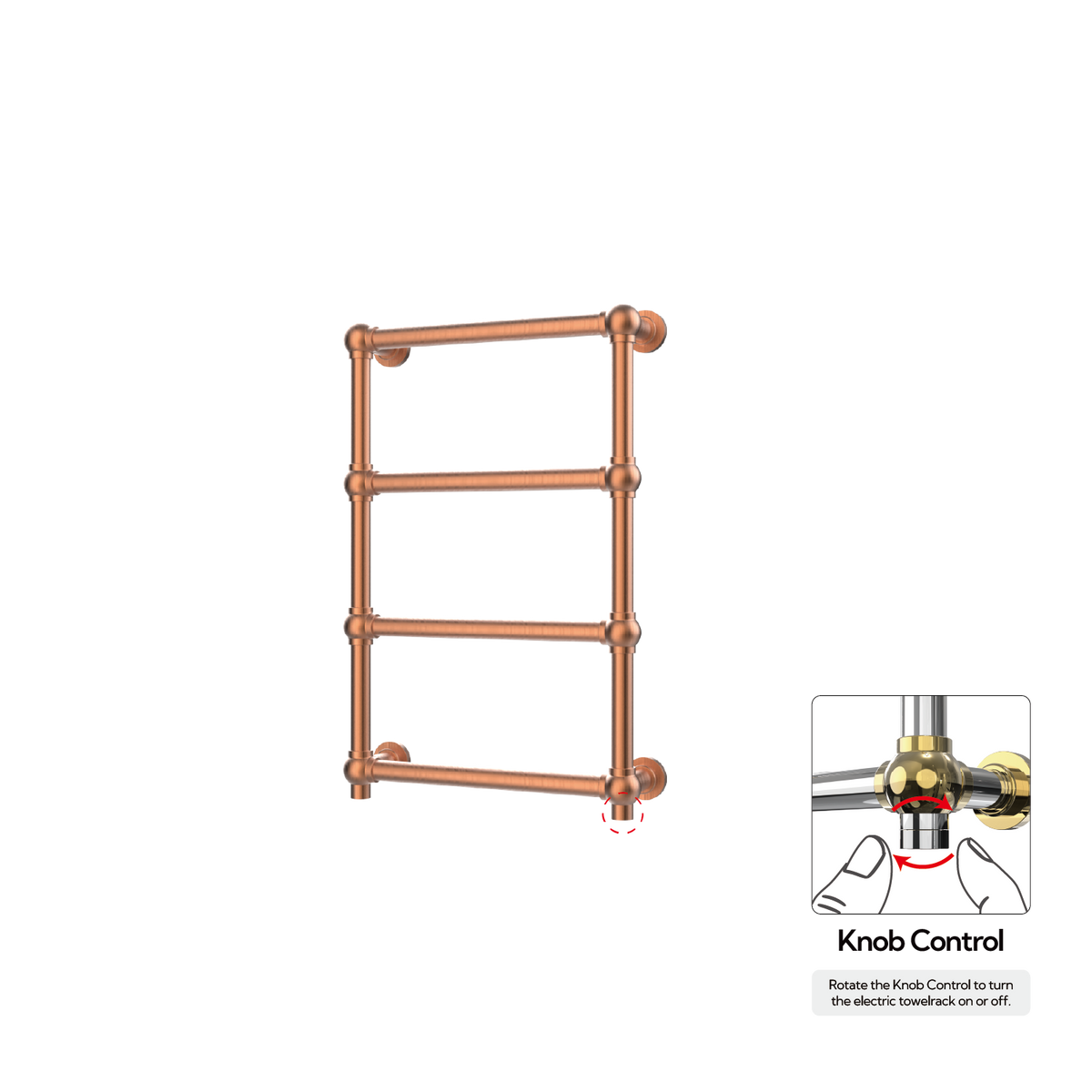 P&Bhusri K06-M-BRG-XK K06 Towel Warmer in PVD Brushed Rose Gold