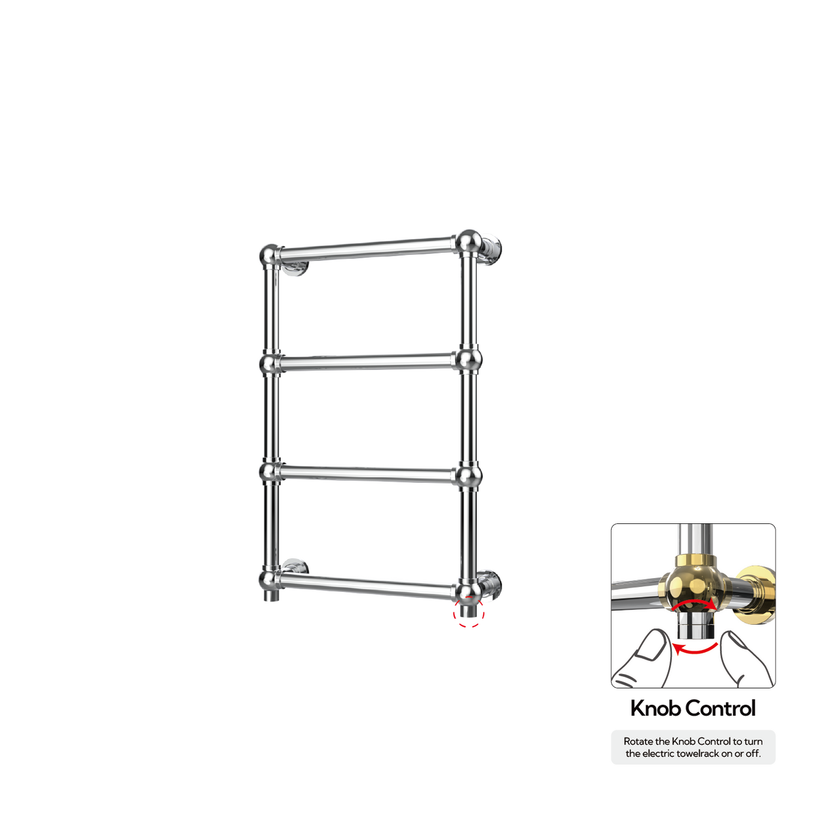 P&Bhusri K06-M-CHR-XK K06 Towel Warmer in Polished Chrome