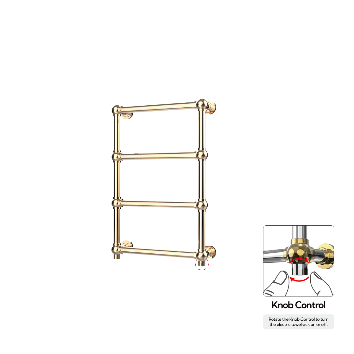 P&Bhusri K06-M-PBZ-XK K06 Towel Warmer in PVD Polished Bronze