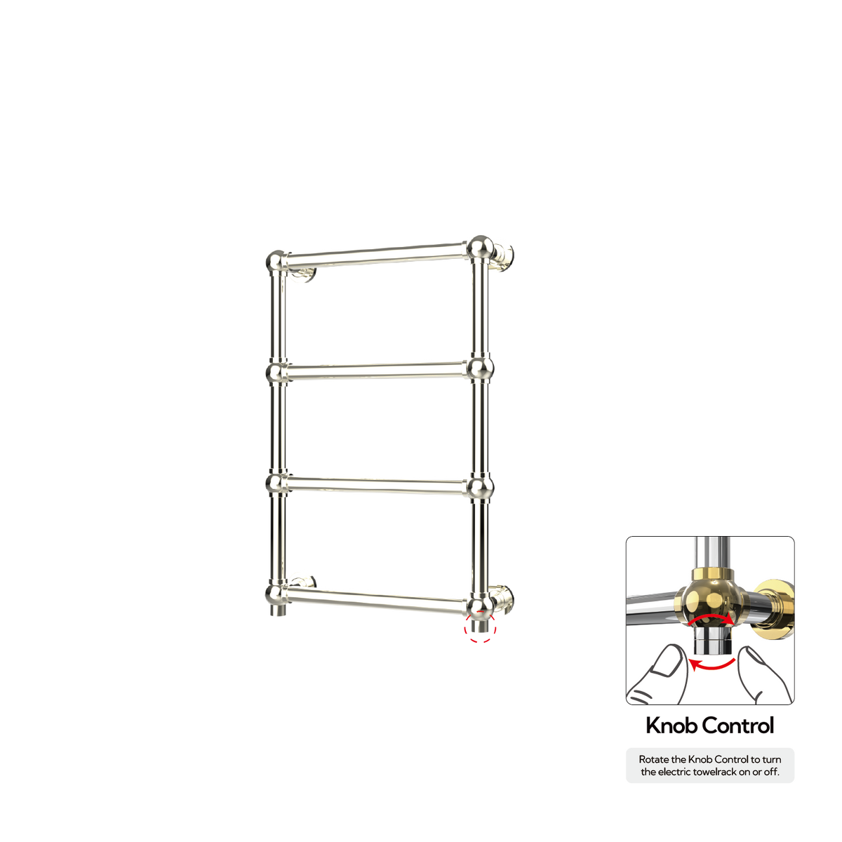 P&Bhusri K06-M-PWG-XK K06 Towel Warmer in PVD Polished White Gold
