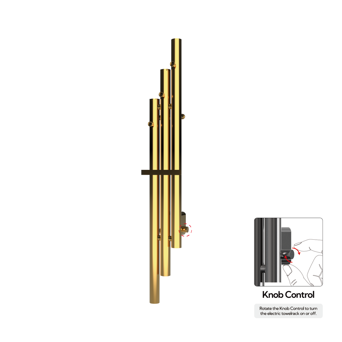 P&Bhusri K102-M-24K-XK K102 Towel Warmer in PVD 24K Gold
