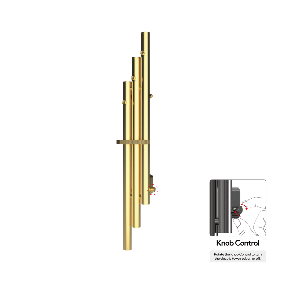 P&Bhusri K102-M-BBR-XK K102 Towel Warmer in PVD Brushed Brass
