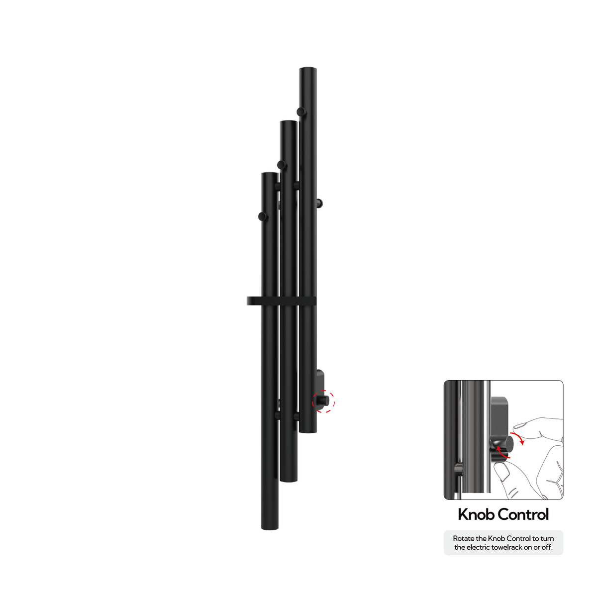 P&Bhusri K102-M-BLK-XK K102 Towel Warmer in Matte Black