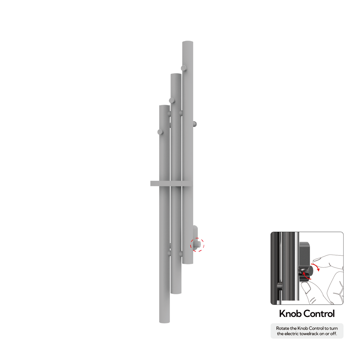 P&Bhusri K102-M-MGR-XK K102 Towel Warmer in Muted Grey