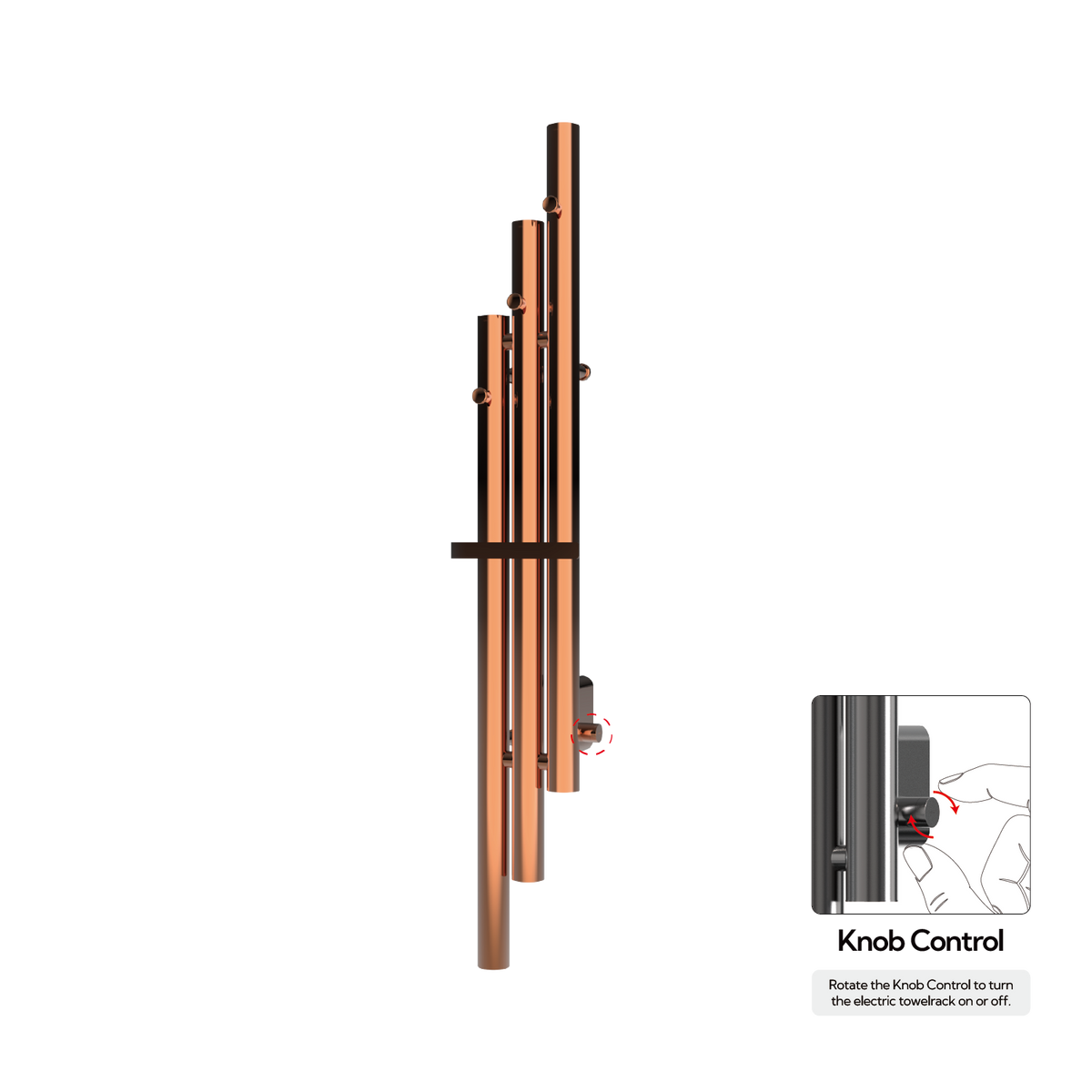 P&Bhusri K102-M-RGD-XK K102 Towel Warmer in PVD Polished Rose Gold