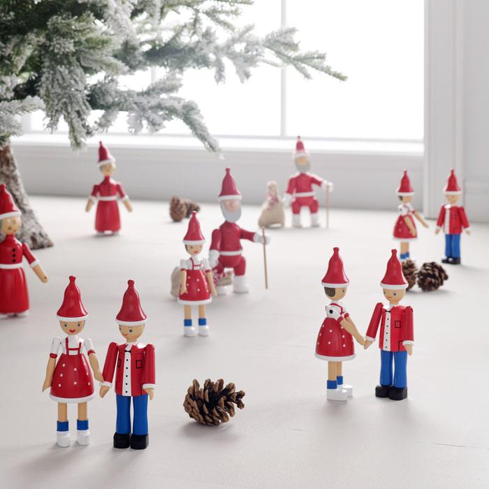 Kay Bojesen 39435 Christmas Ole Wooden Figurine in Red/Blue/White