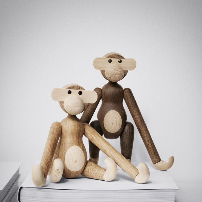 Kay Bojesen 39257 Monkey Wooden Figurine in Oak/Smoked Oak