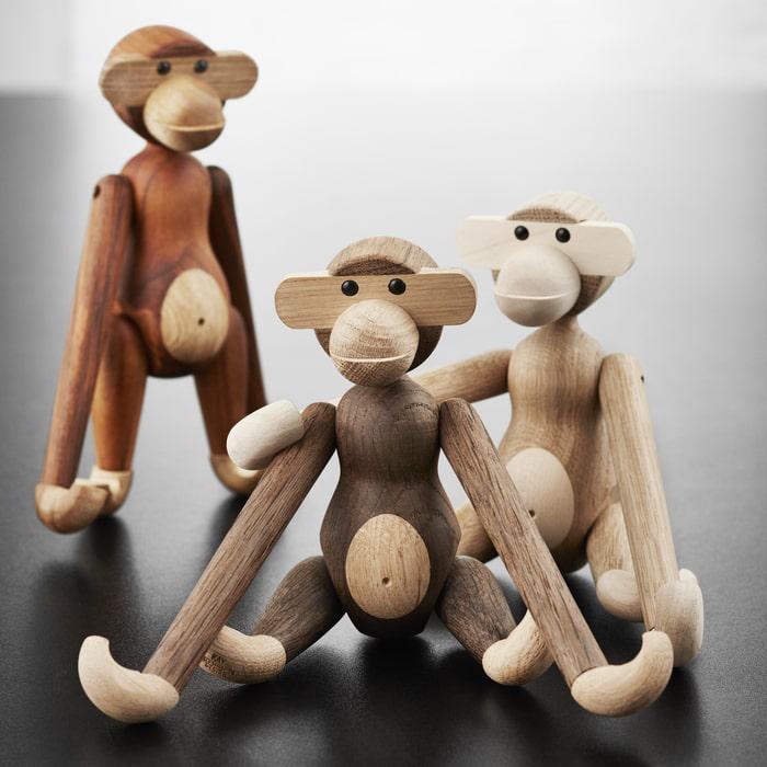 Kay Bojesen 39257 Monkey Wooden Figurine in Oak/Smoked Oak