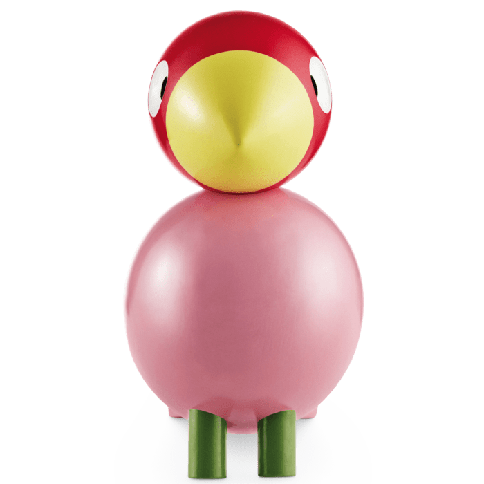 Kay Bojesen 39400 Figurine en bois oiseau chanteur rose/rouge