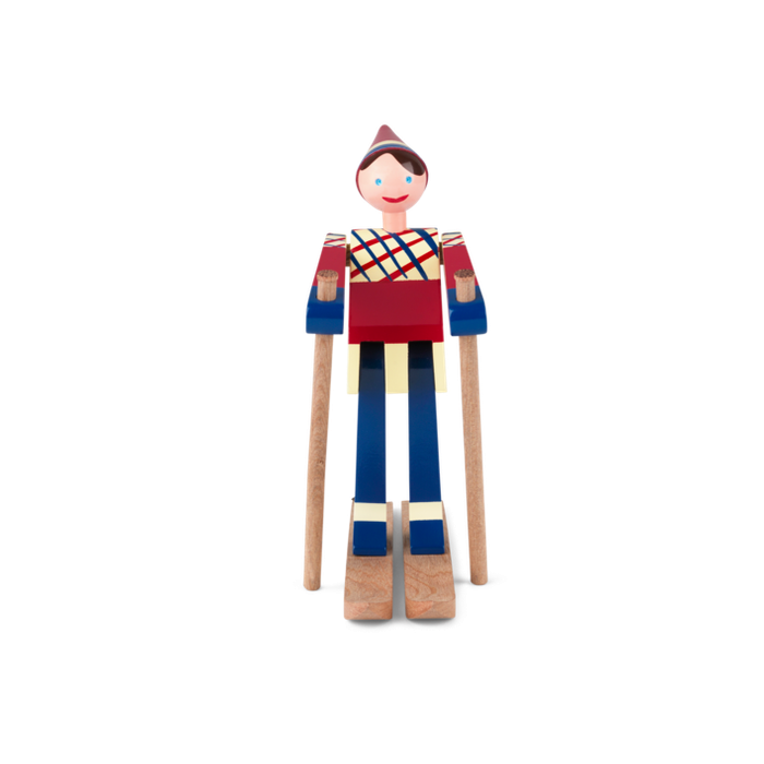 Kay Bojesen 39411 Figurine de Noël en bois skieur multicolore