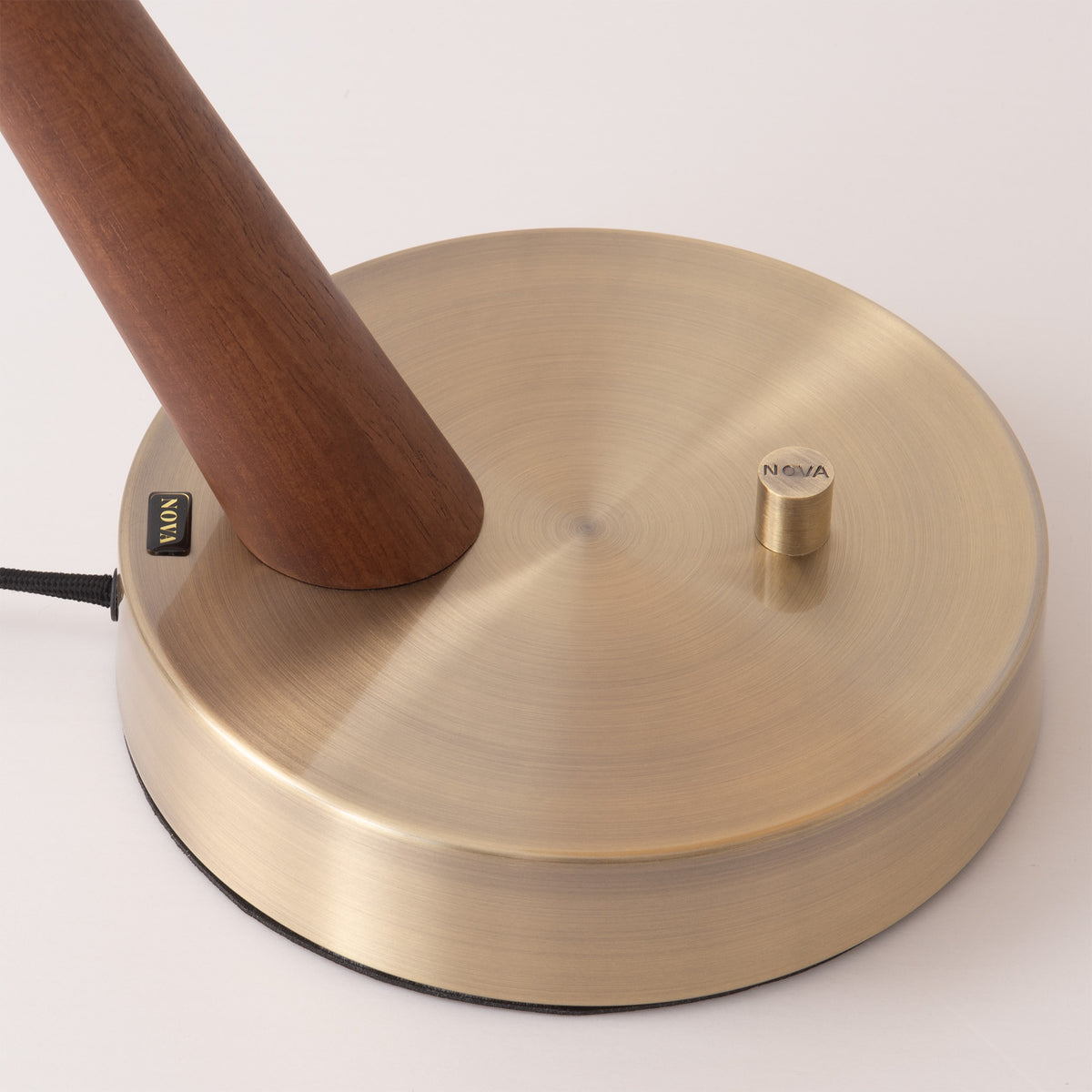 Nova of California 1044878MG Boomerang Luna Bella Table Lamp in Dark Walnut/Weathered Brass