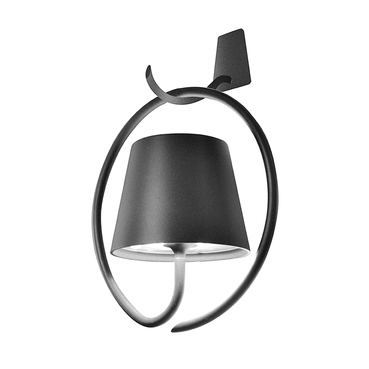 Zafferano America LD0689N4 Poldina Pro Wall Magnetic with Mounting Hook and Ring in Dark Gray