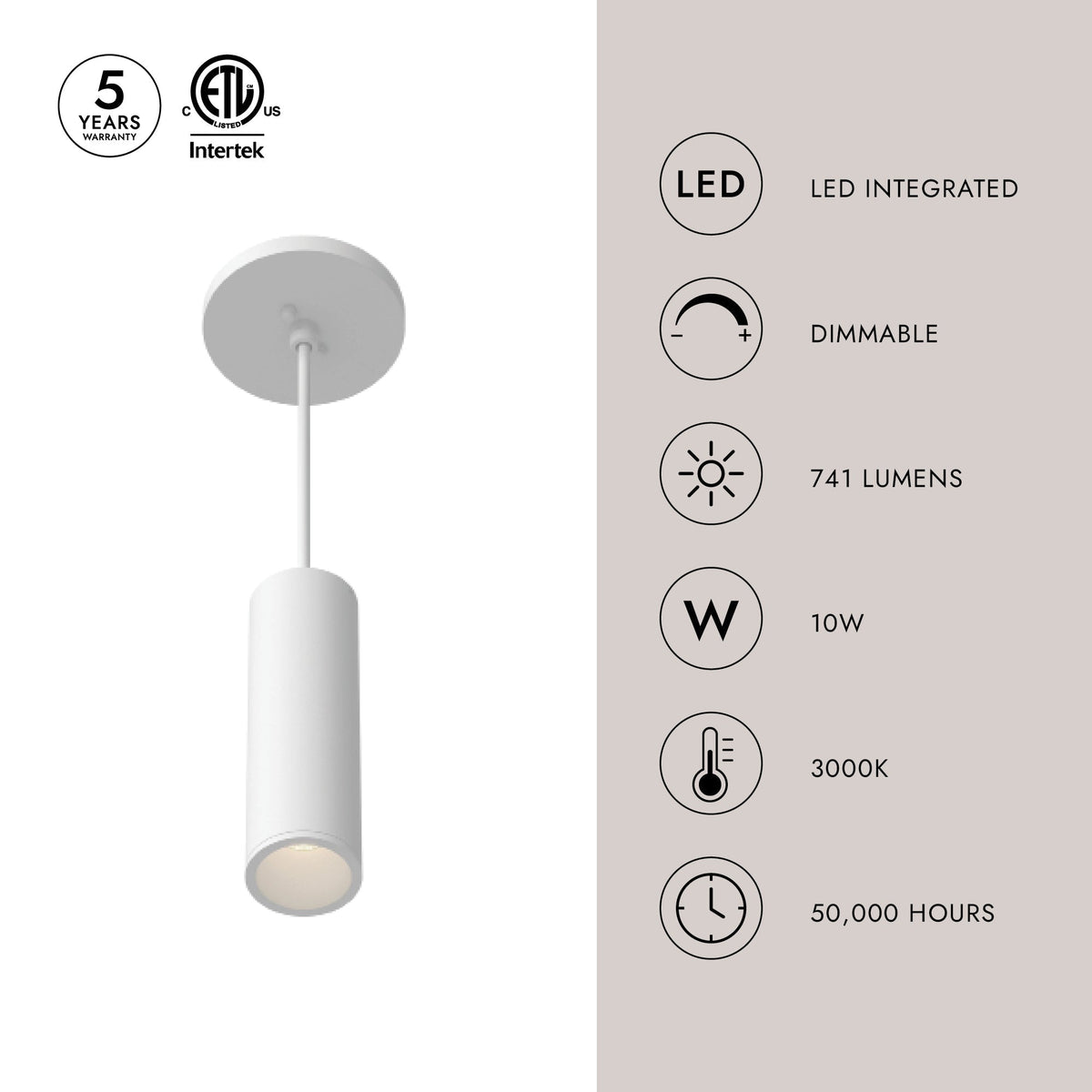 Kuzco Lighting LD2-PD08W10-3036-BK-UNV-010 Lorna LED Pendant in Black
