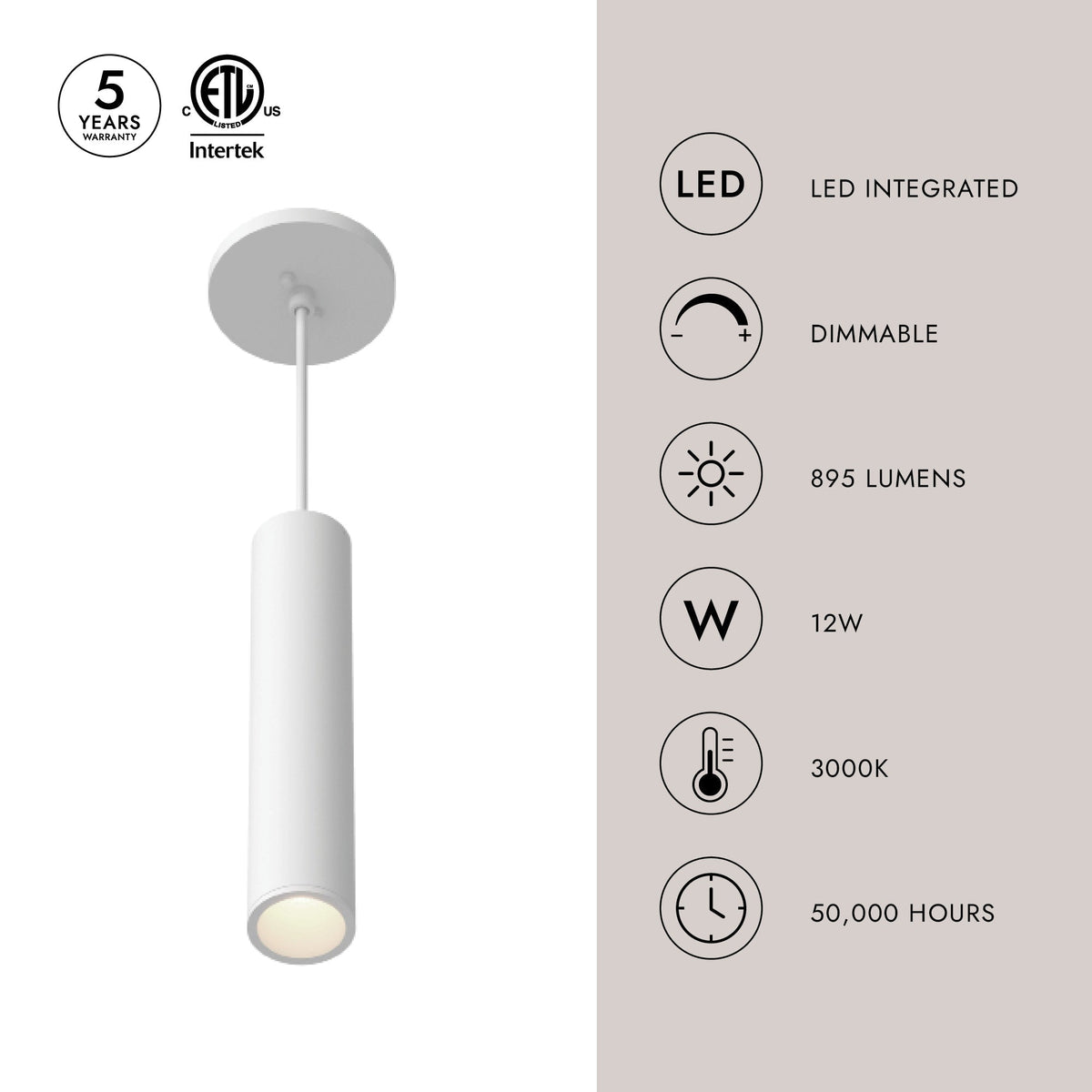 Kuzco Lighting LD2-PD12W12-3036-BK-UNV-010 Lorna LED Pendant in Black