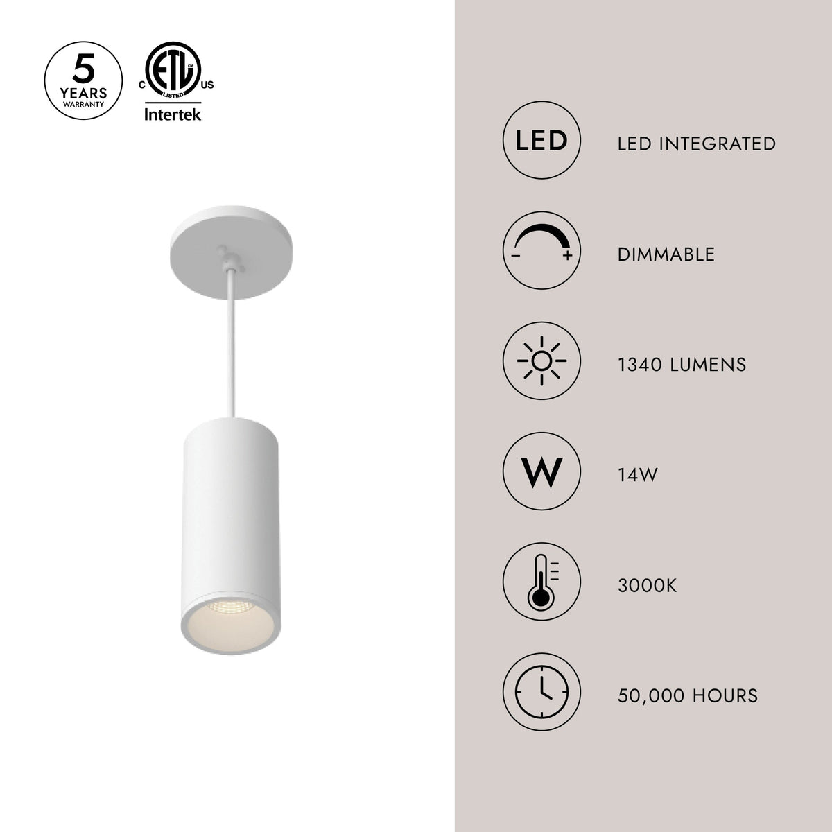 Kuzco Lighting LD3-PD08W14-3036-BK-UNV-010 Lorna LED Pendant in Black