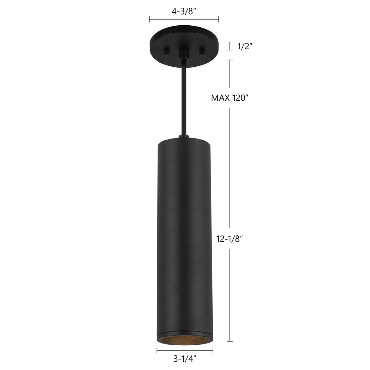 Kuzco Lighting LD3-PD12W18-3036-BK-UNV-010 Lorna LED Pendant in Black