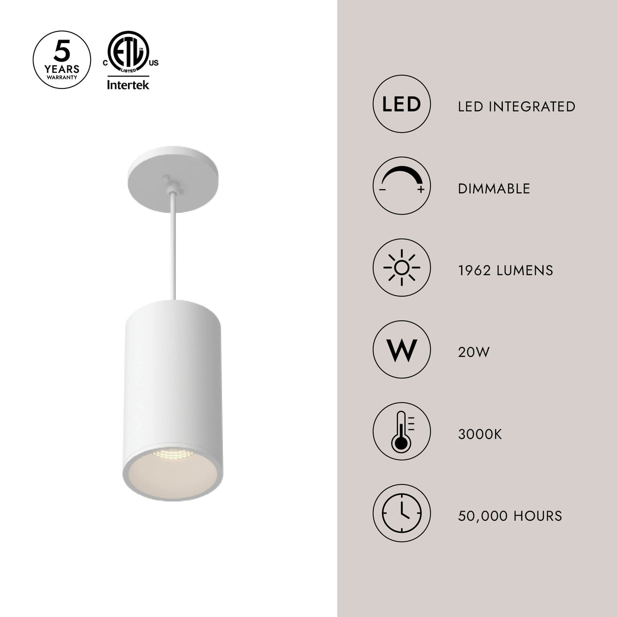 Kuzco Lighting LD4-PD08W20-3036-BK-UNV-010 Lorna LED Pendant in Black