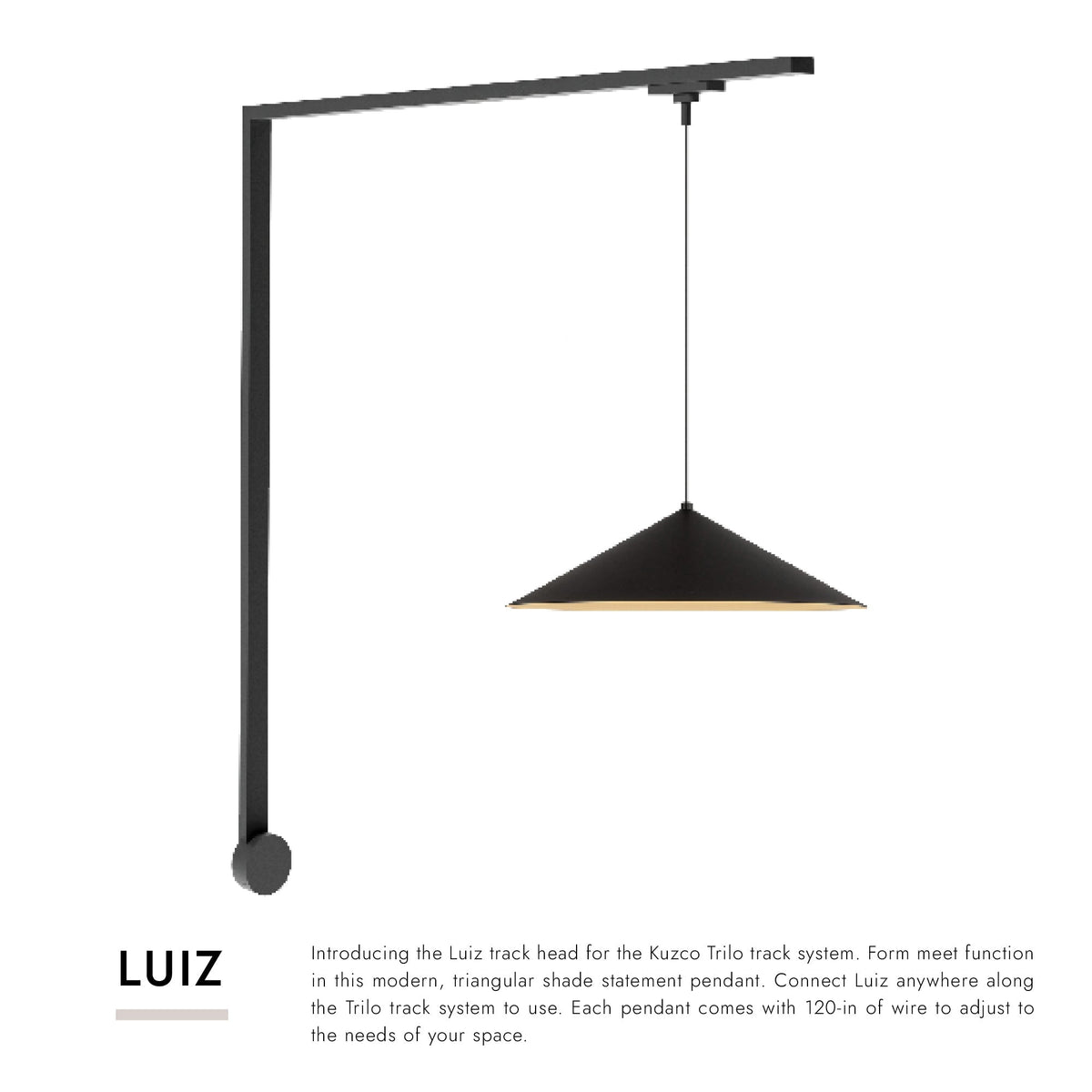 Kit mural LED Kuzco Lighting TR1W-P73915-BK Trilo - Luiz en noir