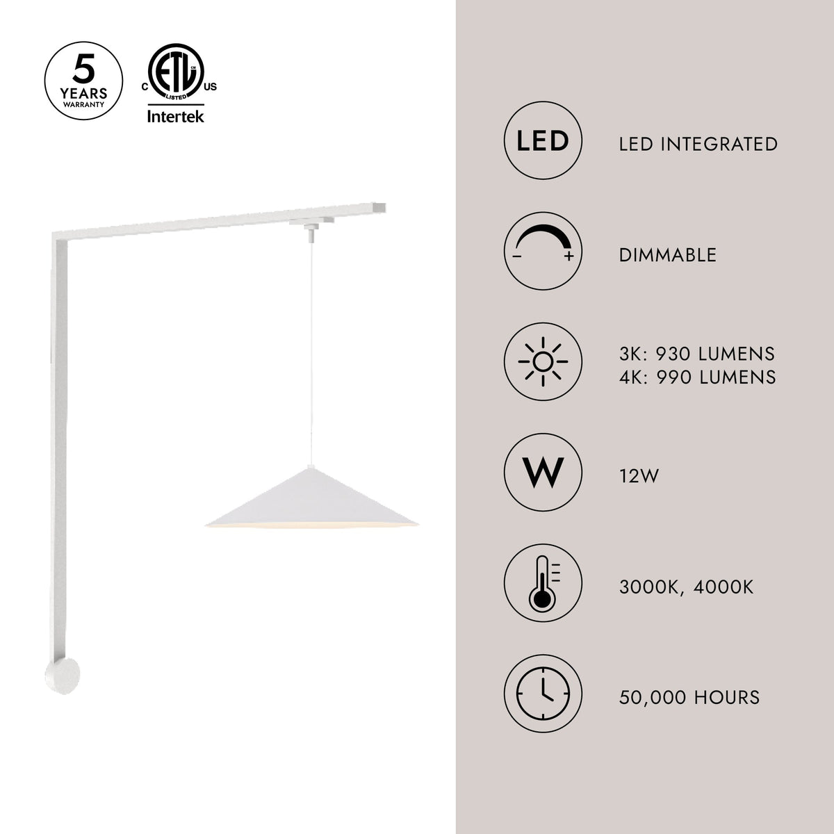 Kit mural LED Kuzco Lighting TR1W-P73915-BK Trilo - Luiz en noir