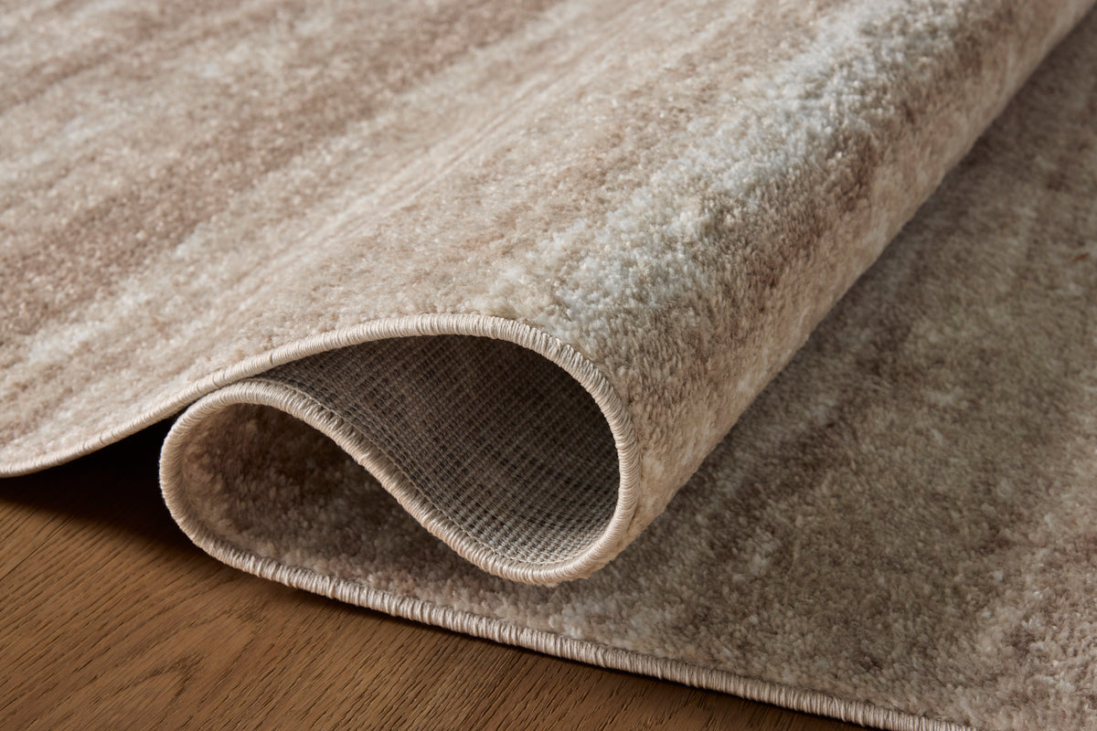 Loloi Rugs LUNELUN-06MSHWH Lune LUN-06 Mushroom / White Area Rug in Mushroom / White