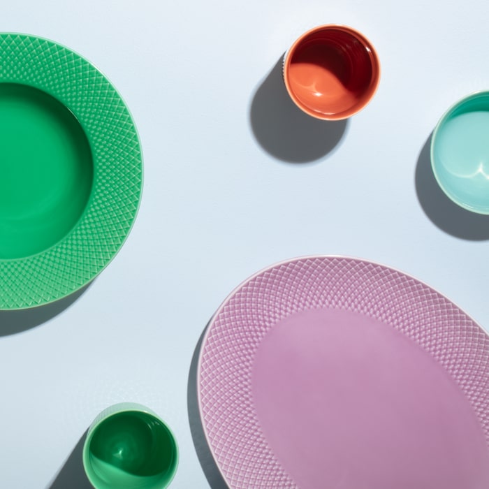 Lyngby Porcelæn 201950 Plat de service ovale couleur Rhombe en violet