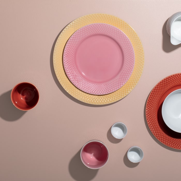 Lyngby Porcelæn 201930 Rhombe Color Plate in Rose