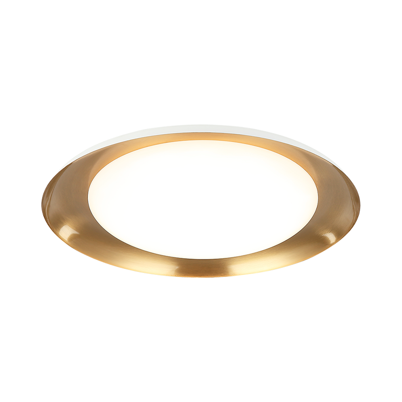 Éclairage Matteo M12218WHAG Lalonde LED Plafonnier intérieur en laiton doré vieilli blanc