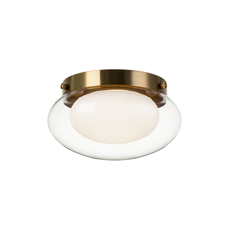 Matteo Lighting M15701AG Caspian LED Flush Mount in Aged Gold Brass