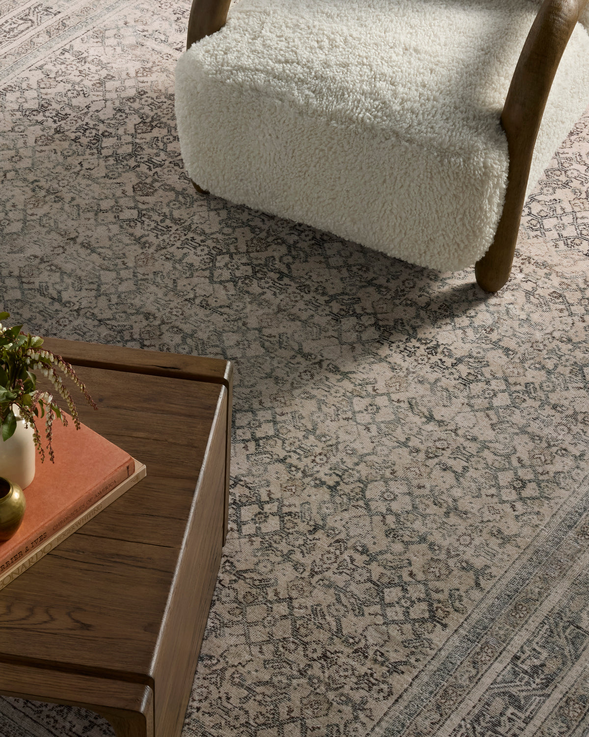 Loloi Rugs MARGMAT-08IVSL Margot MAT-08 Ivory / Slate Area Rug in Ivory / Slate