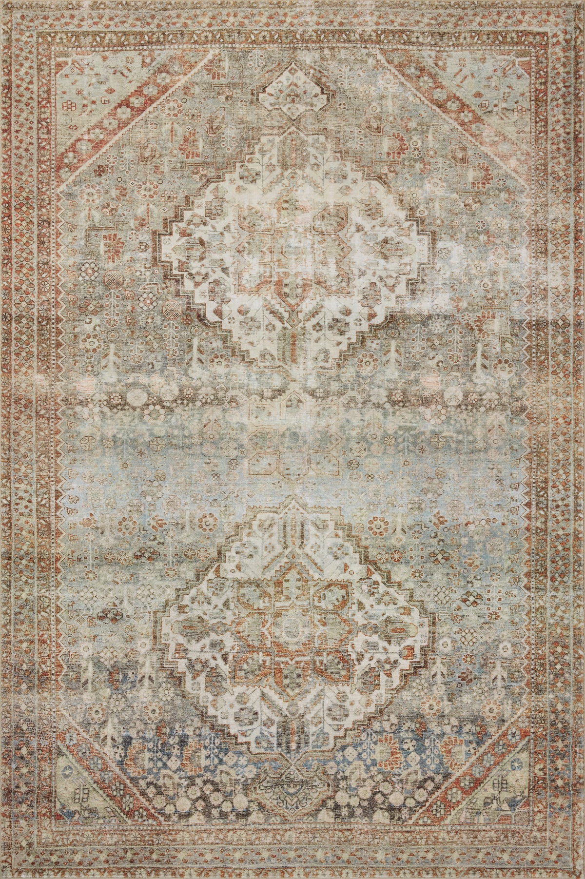 Loloi Rugs MARGMAT-09SGML Margot MAT-09 Sage / Multi Area Rug in Sage / Multi