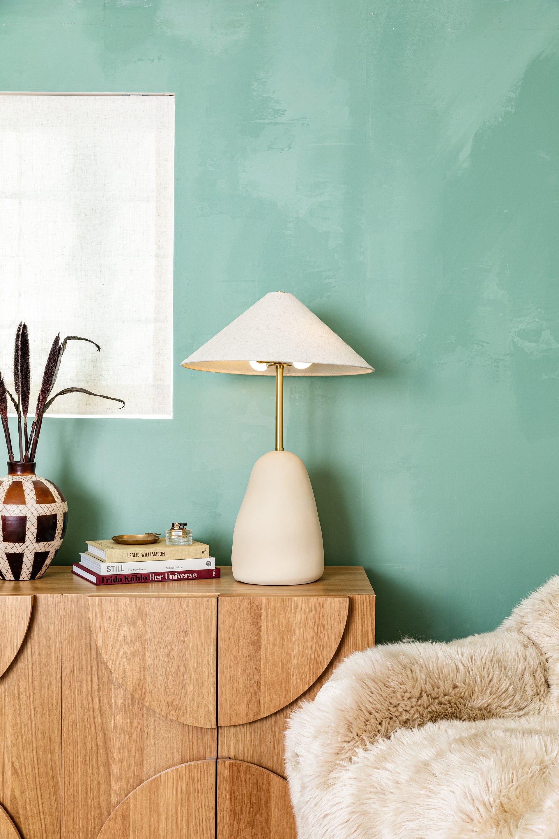 Mitzi HL692201-AGB/CBG Maia Table Lamp in Ceramic Texture Beige