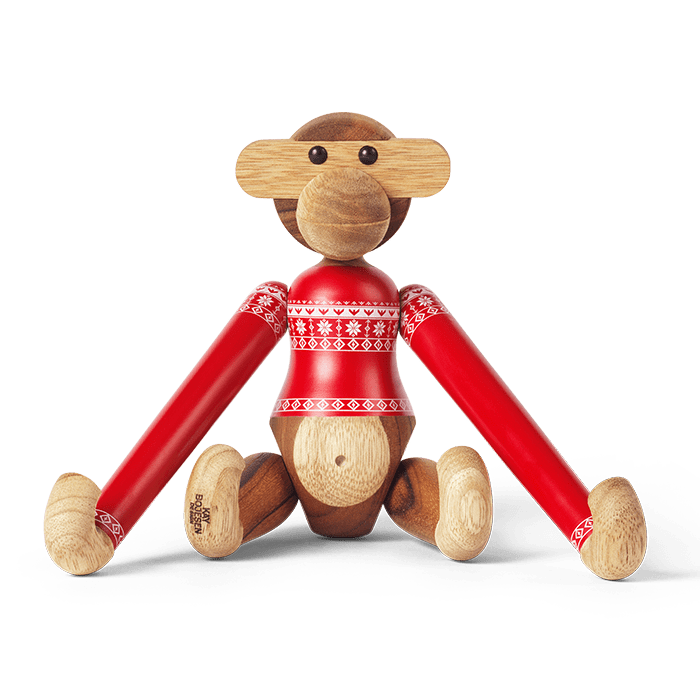 Kay Bojesen 39571 Figurine en bois de singe cavalier de Noël en teck/Limba