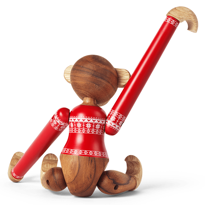 Kay Bojesen 39571 Figurine en bois de singe cavalier de Noël en teck/Limba