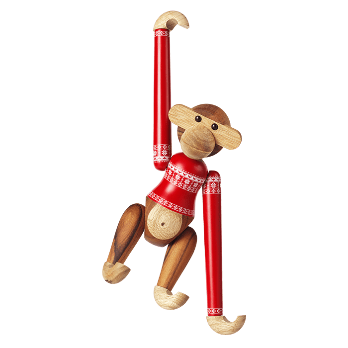 Kay Bojesen 39571 Figurine en bois de singe cavalier de Noël en teck/Limba