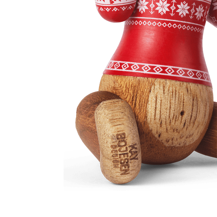 Kay Bojesen 39571 Figurine en bois de singe cavalier de Noël en teck/Limba