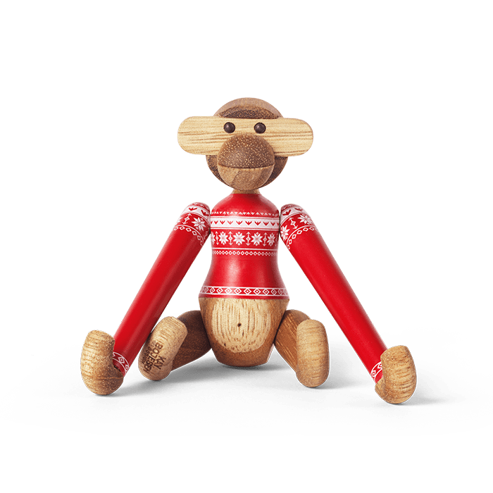 Kay Bojesen 39571 Figurine en bois de singe cavalier de Noël en teck/Limba