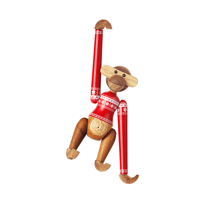 Kay Bojesen 39571 Figurine en bois de singe cavalier de Noël en teck/Limba