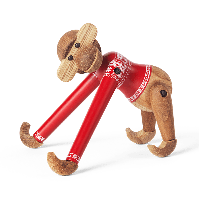 Kay Bojesen 39571 Figurine en bois de singe cavalier de Noël en teck/Limba