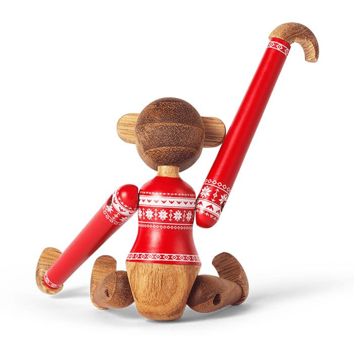Kay Bojesen 39571 Figurine en bois de singe cavalier de Noël en teck/Limba