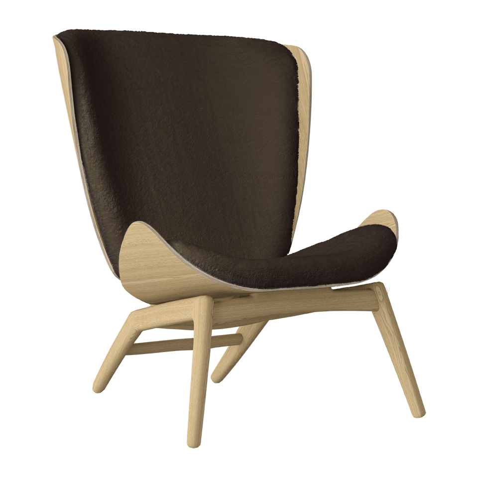 Umage 5502C5502-8 The Reader Wing Chair in Oak with Teddy Brown