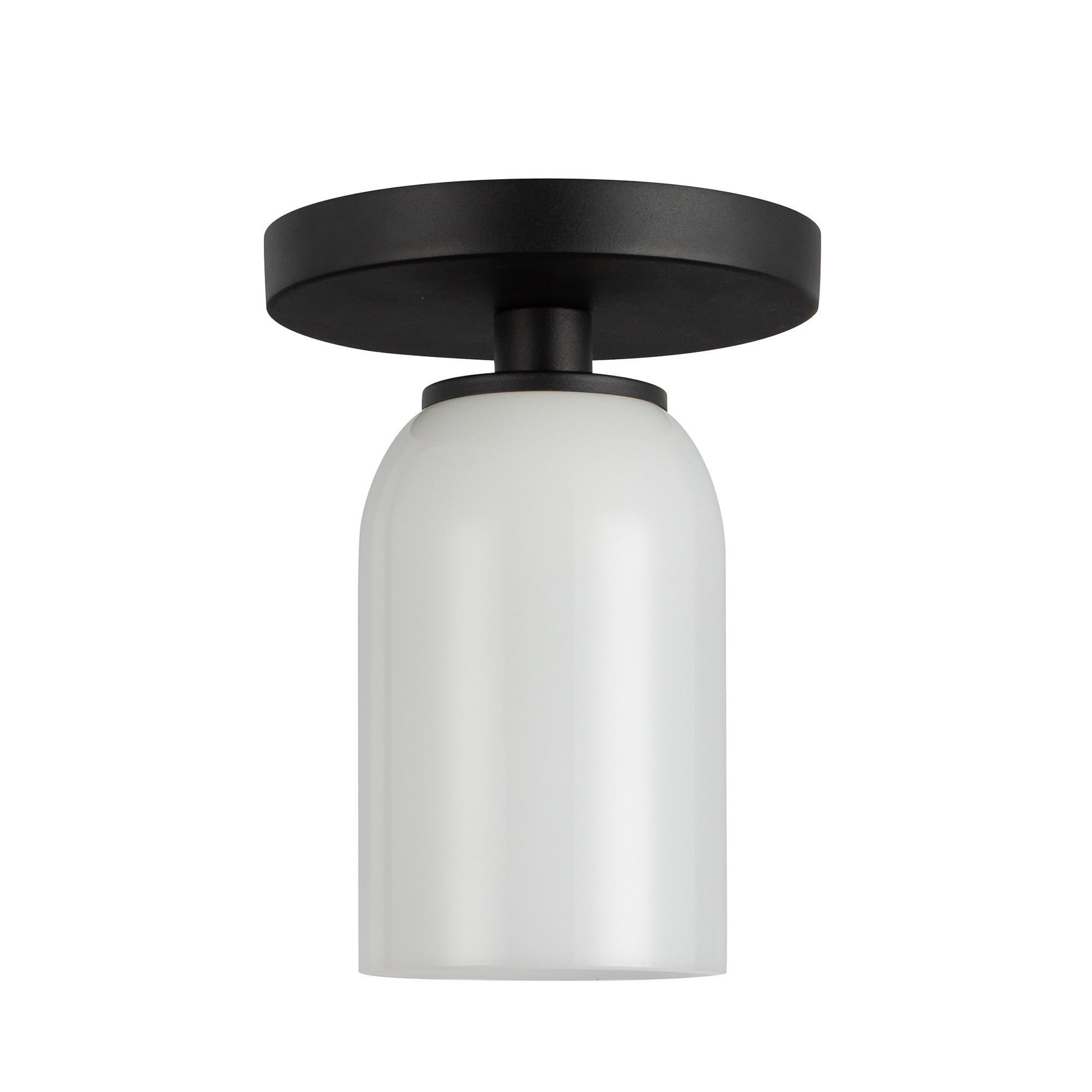 Kuzco Canada - SF57704-BK/GO - One Light Semi-Flush Mount - Nola - Black/Glossy Opal Glass