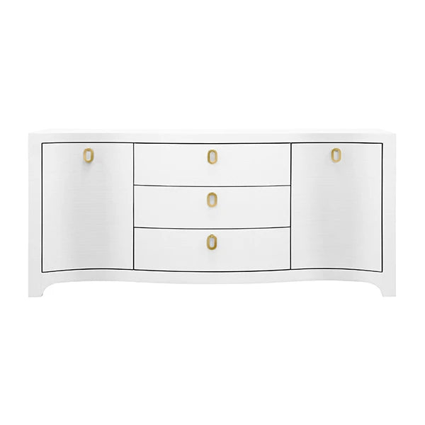 Worlds Away PAULINA WH Buffet Paulina à façade incurvée blanc