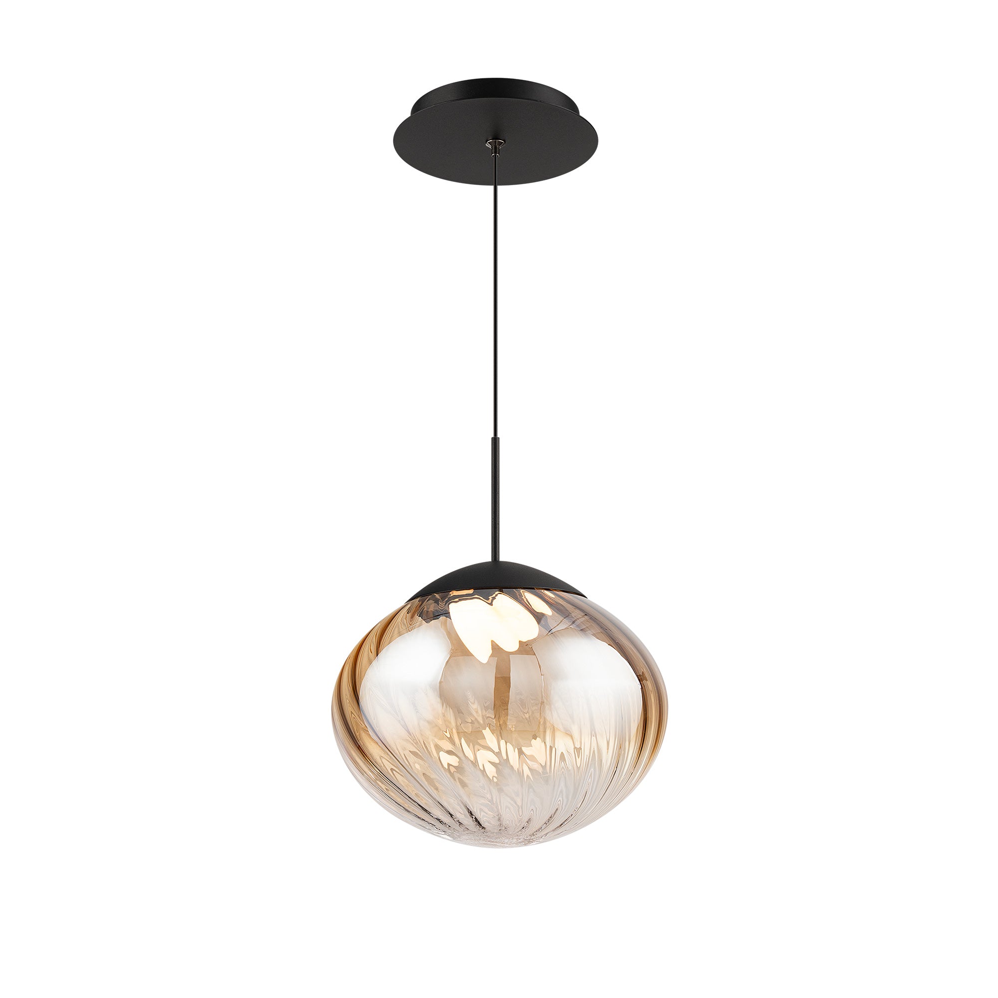 WAC Canada - PD407609-BKAM - DEL Suspension - Swazey - Verre noir/ambre