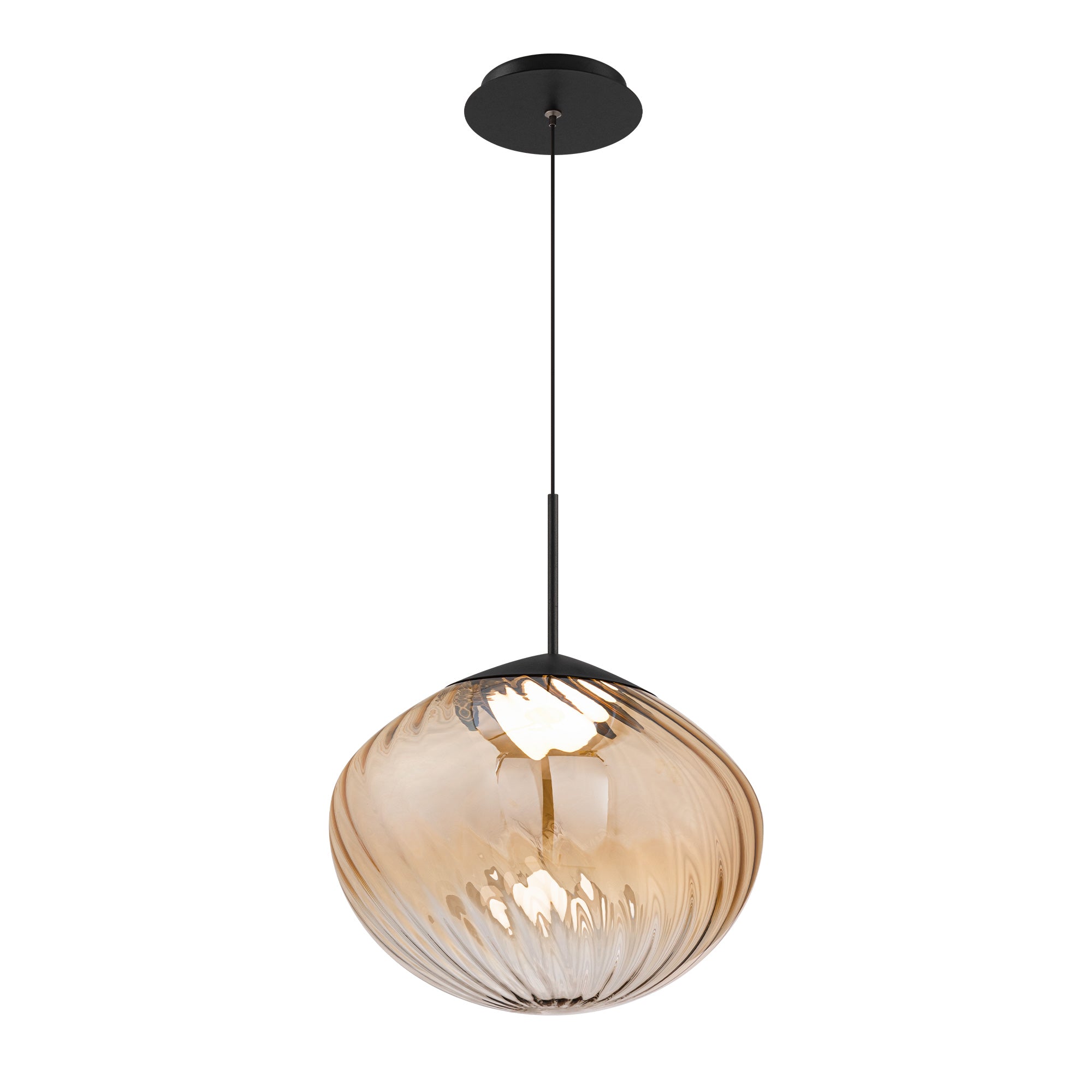 WAC Canada - PD407614-BKAM - DEL Suspension - Swazey - Verre noir/ambre