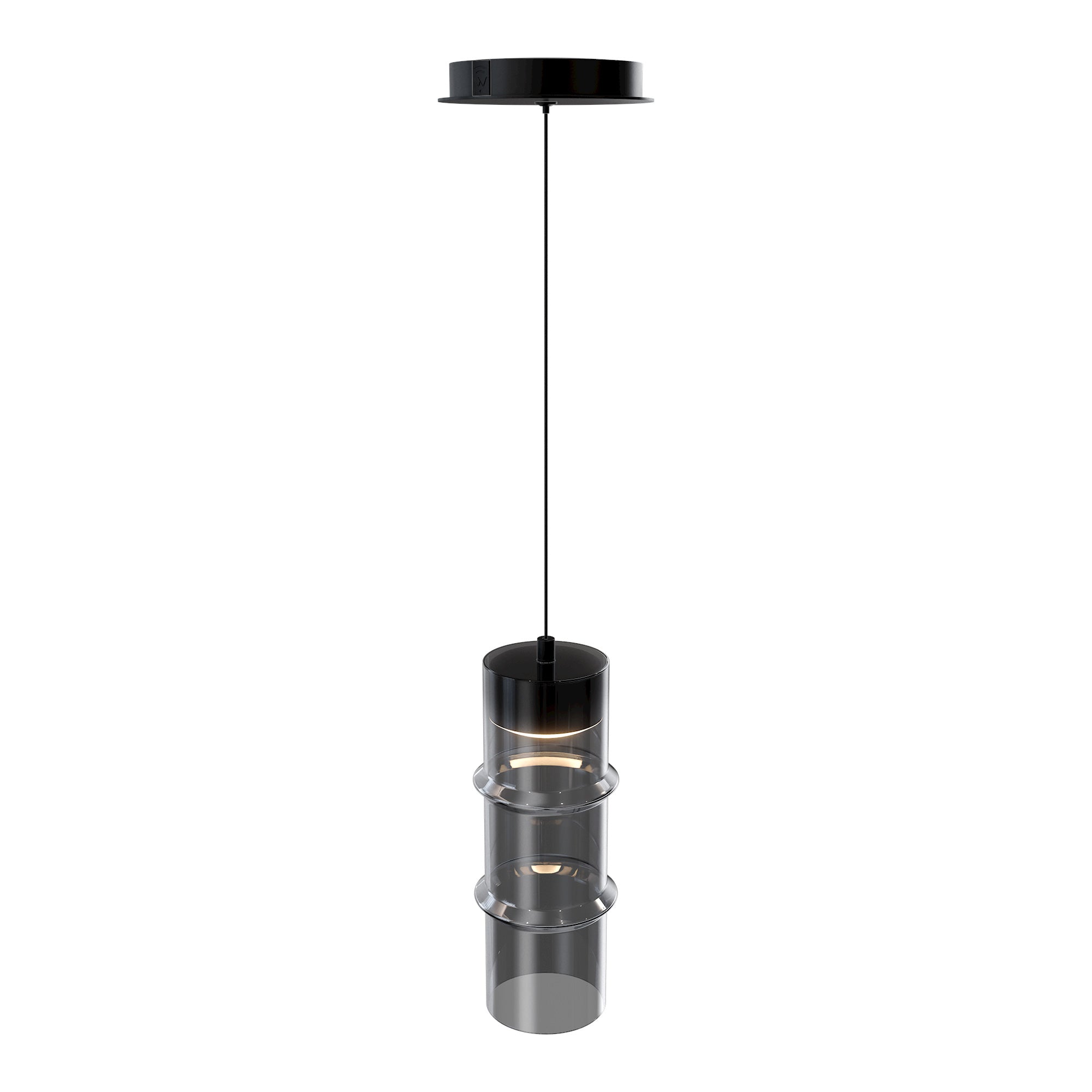 W.A.C. Canada - PD413612-TWA-BKSM - LED Pendant - Kanister - Black/Smoke Glass